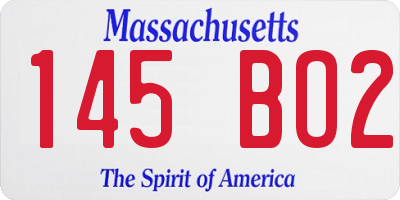 MA license plate 145BO2