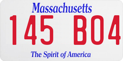 MA license plate 145BO4