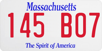 MA license plate 145BO7