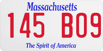 MA license plate 145BO9