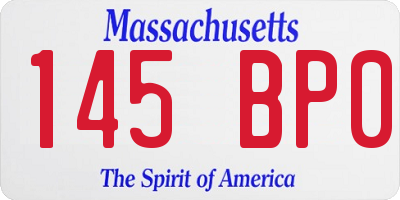 MA license plate 145BP0