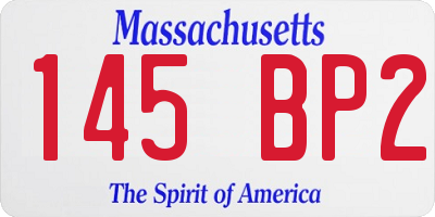 MA license plate 145BP2