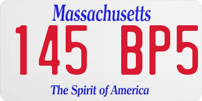 MA license plate 145BP5