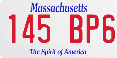 MA license plate 145BP6