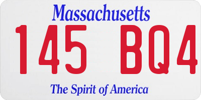 MA license plate 145BQ4