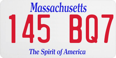 MA license plate 145BQ7