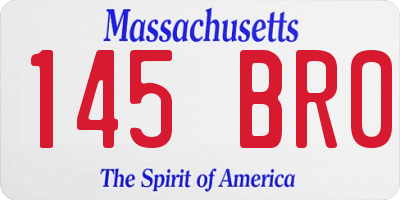 MA license plate 145BR0