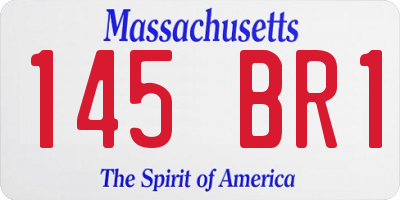 MA license plate 145BR1