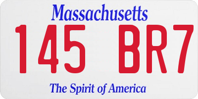 MA license plate 145BR7