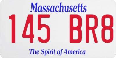 MA license plate 145BR8