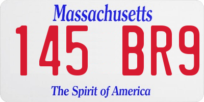 MA license plate 145BR9