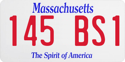 MA license plate 145BS1