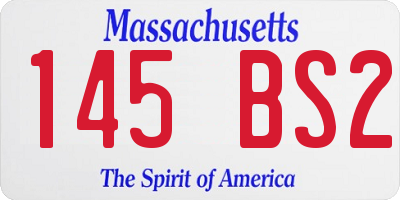 MA license plate 145BS2