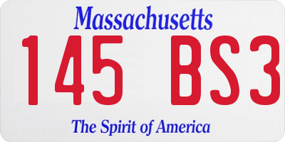 MA license plate 145BS3