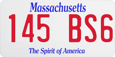 MA license plate 145BS6