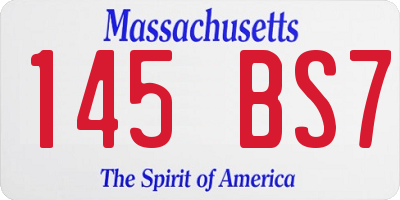 MA license plate 145BS7