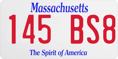 MA license plate 145BS8