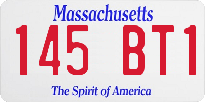 MA license plate 145BT1