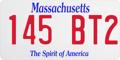 MA license plate 145BT2