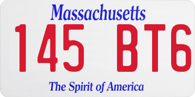 MA license plate 145BT6