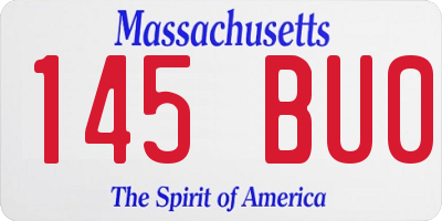 MA license plate 145BU0