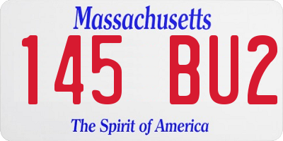 MA license plate 145BU2