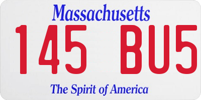 MA license plate 145BU5