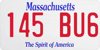 MA license plate 145BU6