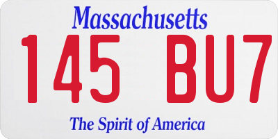 MA license plate 145BU7