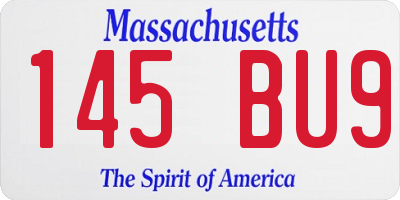 MA license plate 145BU9