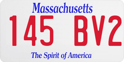MA license plate 145BV2