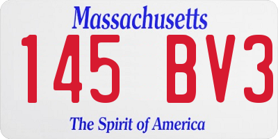 MA license plate 145BV3