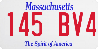 MA license plate 145BV4