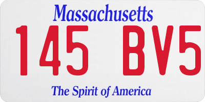 MA license plate 145BV5