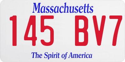 MA license plate 145BV7