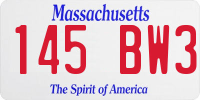 MA license plate 145BW3