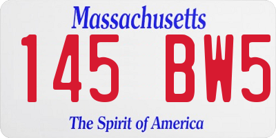 MA license plate 145BW5
