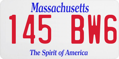 MA license plate 145BW6
