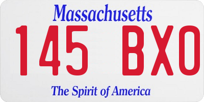 MA license plate 145BX0