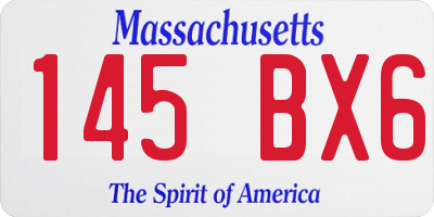 MA license plate 145BX6