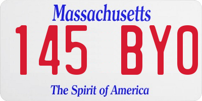MA license plate 145BY0