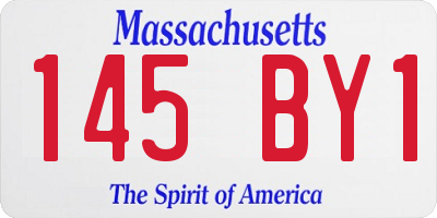 MA license plate 145BY1