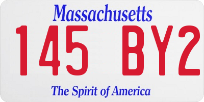 MA license plate 145BY2