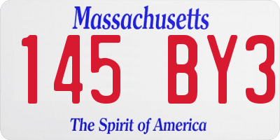MA license plate 145BY3