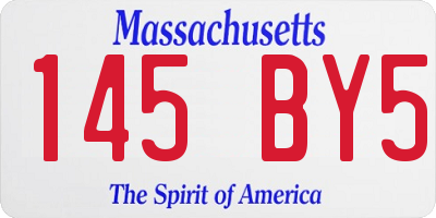 MA license plate 145BY5