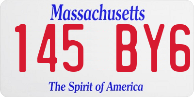 MA license plate 145BY6