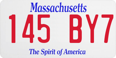MA license plate 145BY7