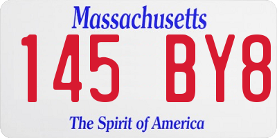 MA license plate 145BY8