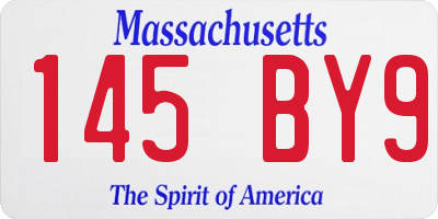 MA license plate 145BY9