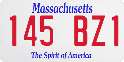 MA license plate 145BZ1